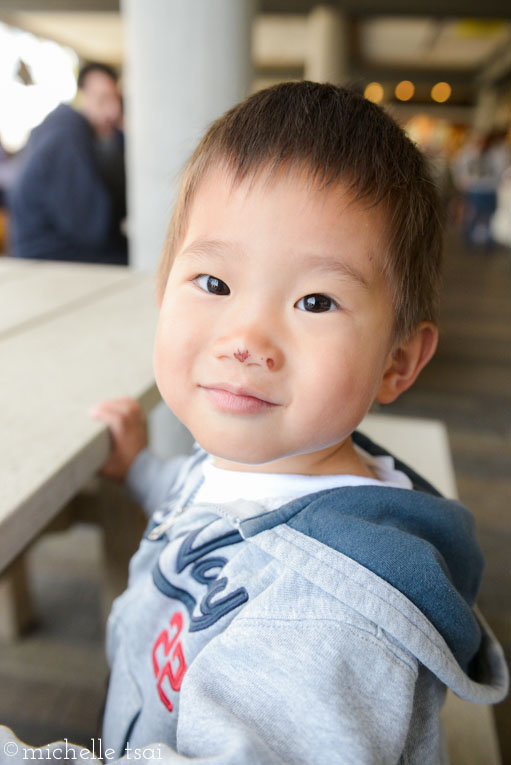 See this guy? The day before, he and his sister were doing flying leaps out of our van while waiting at school for their older siblings to be released. He got tangled up in his yellow blankie (which he insists on bringing everywhere with him even though the rule is to leave it at home on his bed- the perks of being #4 and often slipping under the radar) and ended up breaking his fall onto the sidewalk WITH HIS FACE.