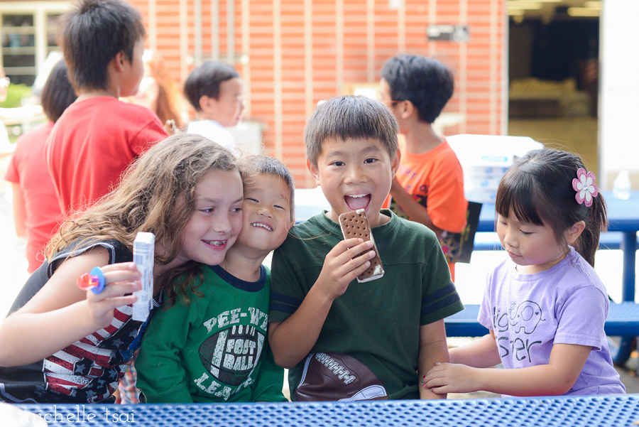 Catching the tail end of Mikey's class party. This girl asked if she could be an honorary Tsai kid. Jonah was all for it.