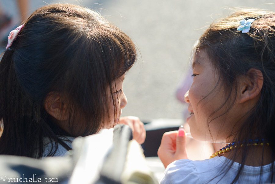 They perked up even more when he bought them each a little dried flower necklace.