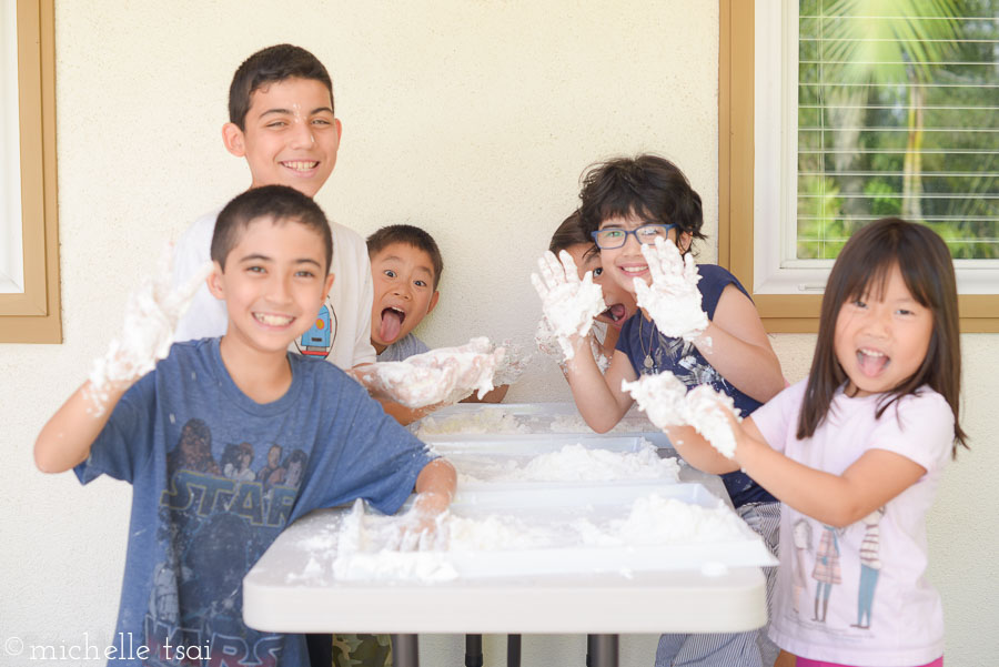 Day Two (and final) focused on soap experiments. Which, I oddly thought would be the less messy of the two days.