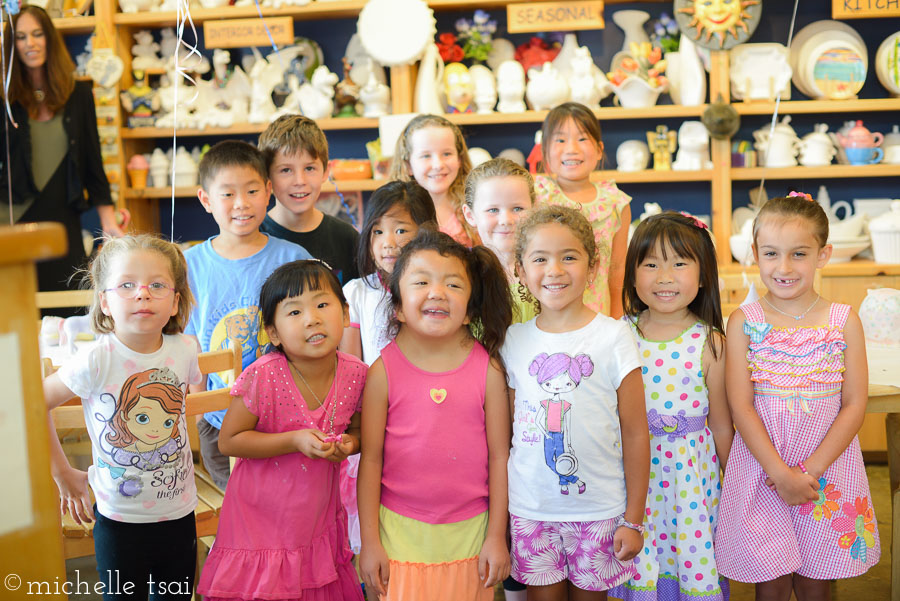 With her buds, her siblings, and a couple of their buds.