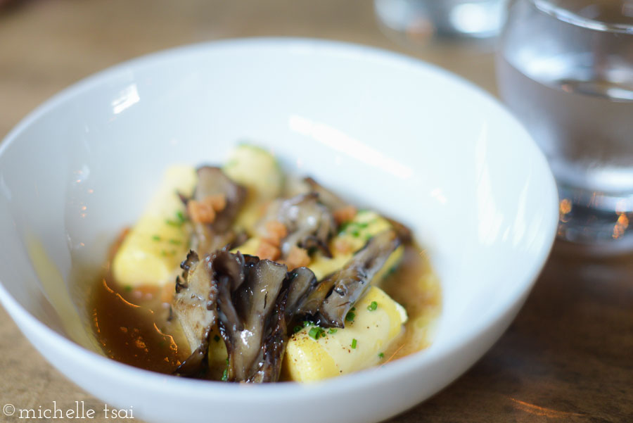 And then the food started coming. Oh. The. Food. Beginning with this egg yolk gnocchi, mushroom brown butter, hen of the woods. We still talk about this one as the stuff of legend. As in, "remember that gnocchi with the egg yolk inside?" And then we both pause in a moment of savoring silence.