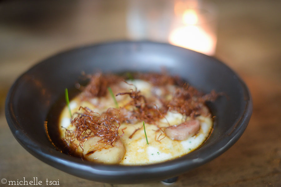 Potato polenta, bone marrow, sour cream & chive. Another one so good. But getting full.