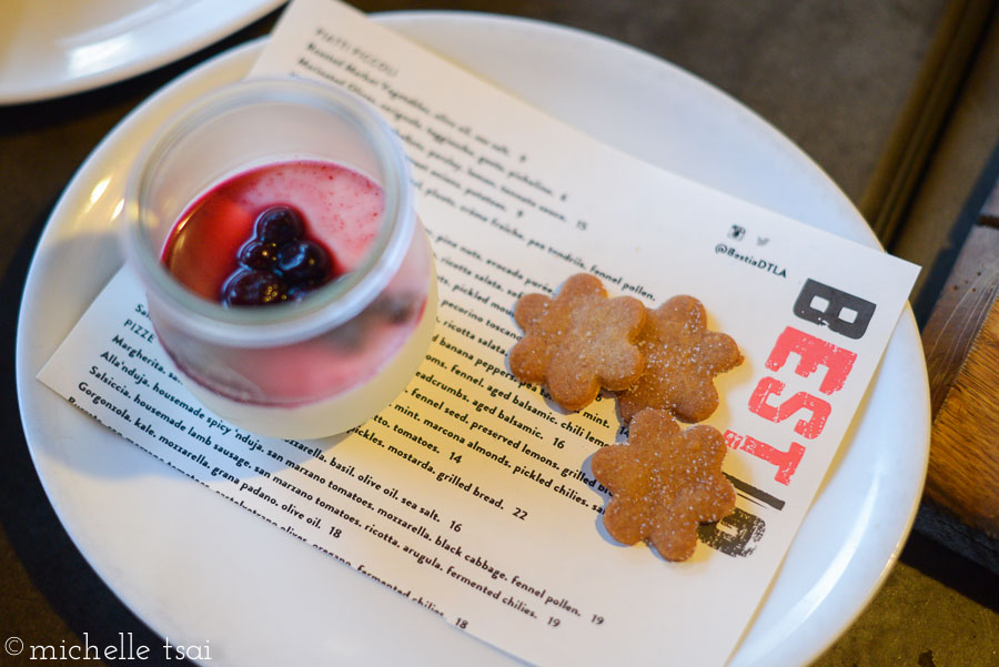 Crème Fraîche Panna Cotta. mara des bois strawberries. honey whole wheat butter cookies. Another ehhhh. The panna cotta was kinda runny.