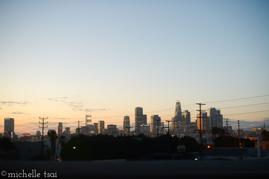 Lovely meal with lovely friends. Topped off with a lovely view of downtown LA on the drive home. 