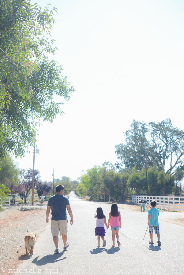 The whole road becomes the sidewalk in the country.