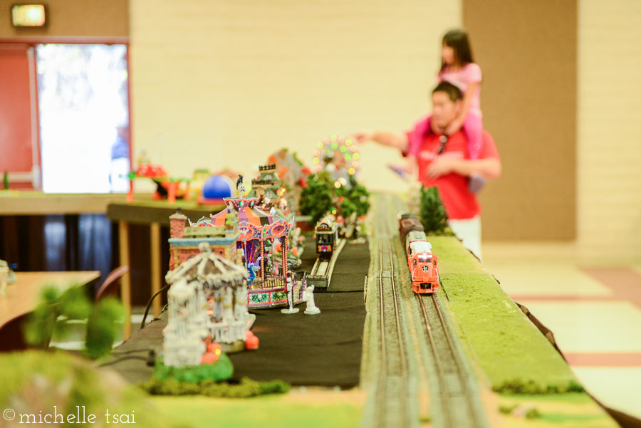 While Grandpa was here, we decided to go check out the little train exhibit set up at the South Bay Botanic Garden.