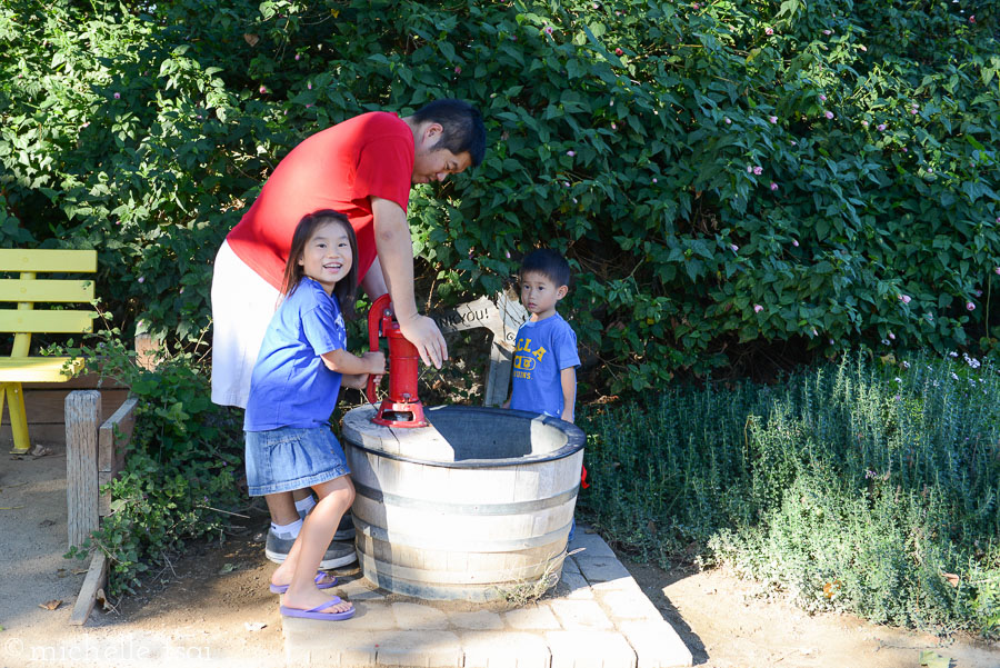 Unfortunately the little water well wasn't working on this visit. Much to Jonah's disappointment.