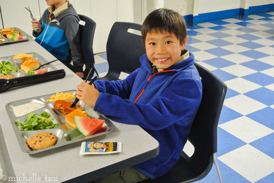 Chow time! Mikey declared the food to be awesome. Phil chose to keep his opinion on the food to himself.