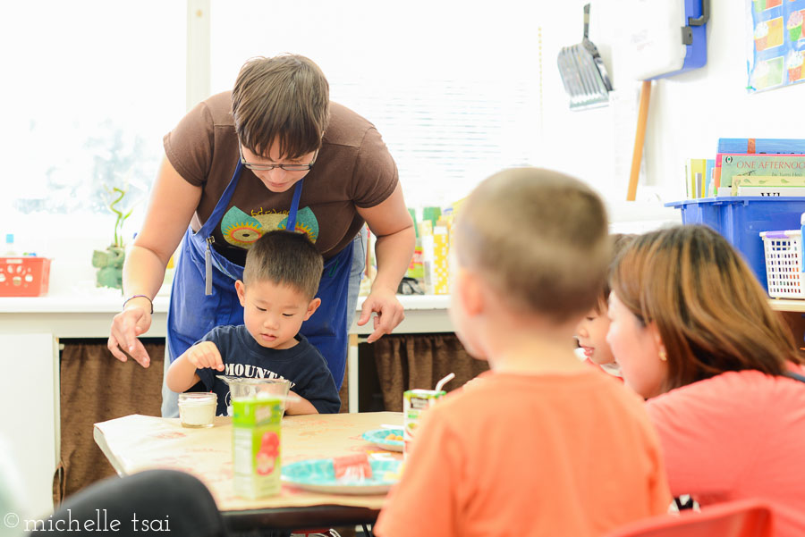 He volunteered to make instant mashed potatoes with his teacher.