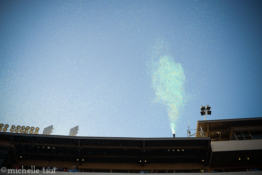 Lots and lots of confetti raining down.