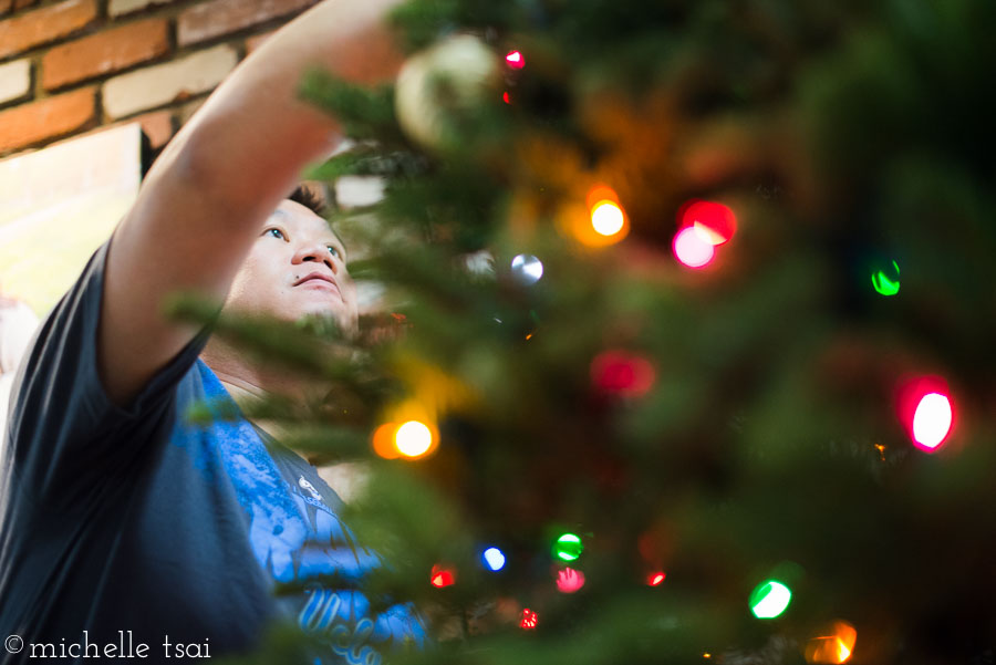 Look who even got into tree decorating this year! 