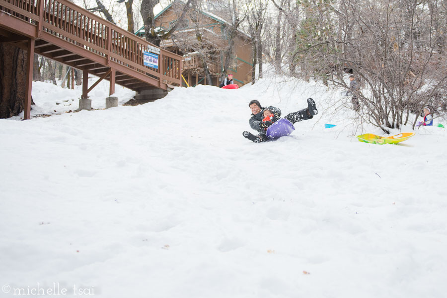 Coming down the hill is always an adventure.