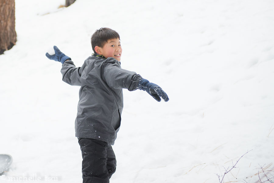 For a snowball war. No measly "snowball fight" for him, no sir. It was an all out epic battle for the ages.