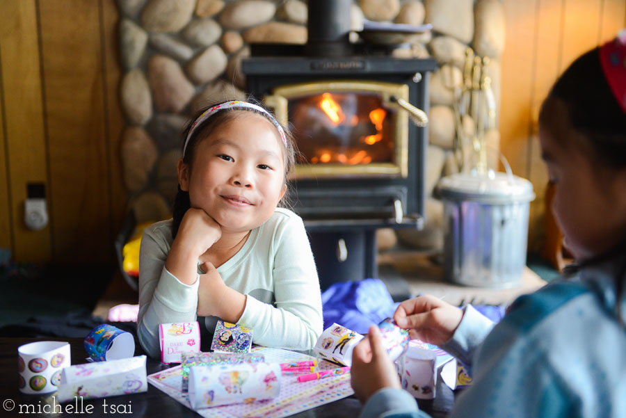 Love her so. And, there's the aforementioned toasty fireplace.