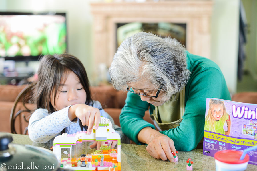 Grandma was completely charmed by the teeny tiny bitty Lego pieces in the set.