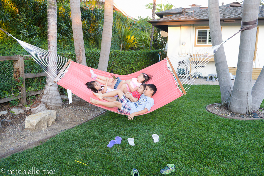 After all that pretend cooking, they decided they needed to relax a little. Though I'm not sure how relaxing this actually was...