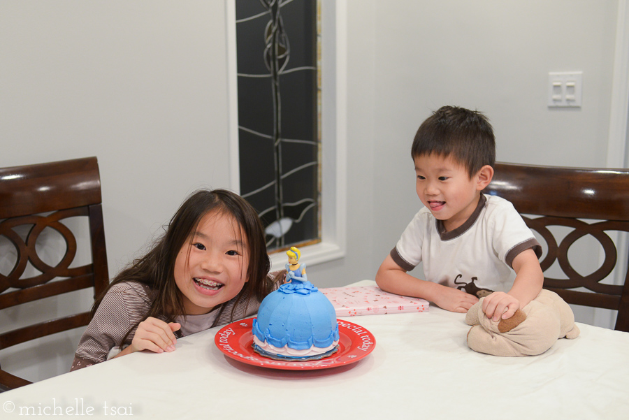 Little brother was ready to dive into more cake.