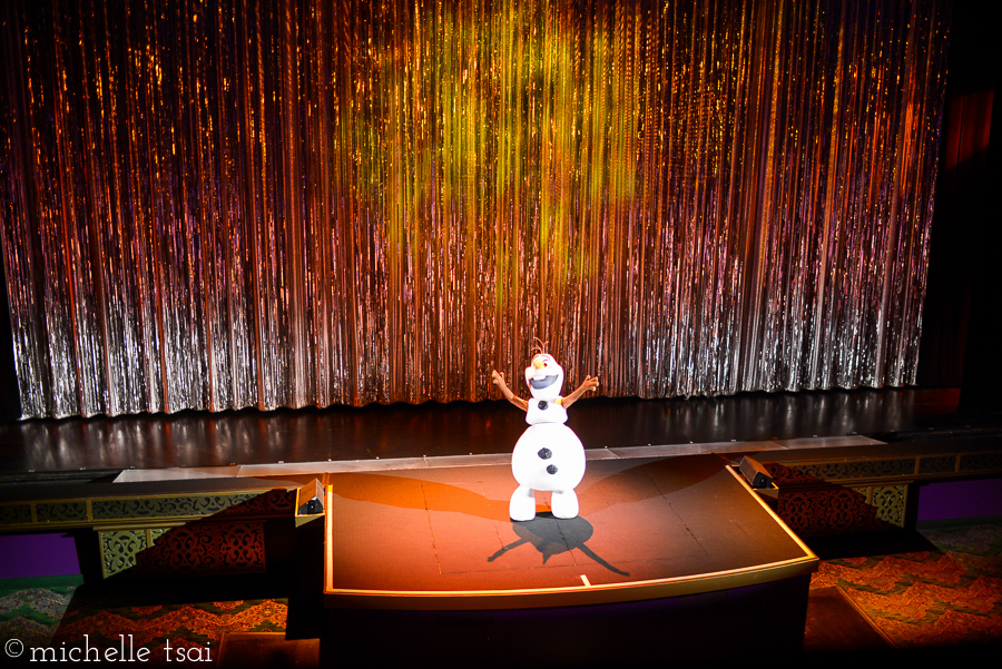 We just barely made it, but make it we did for a special showing of the new Cinderella movie at the El Capitan theater in Hollywood. Phil had dropped us off curbside so that the girls and I could run in and find our seats just in time to catch Olaf sing "In Summer".