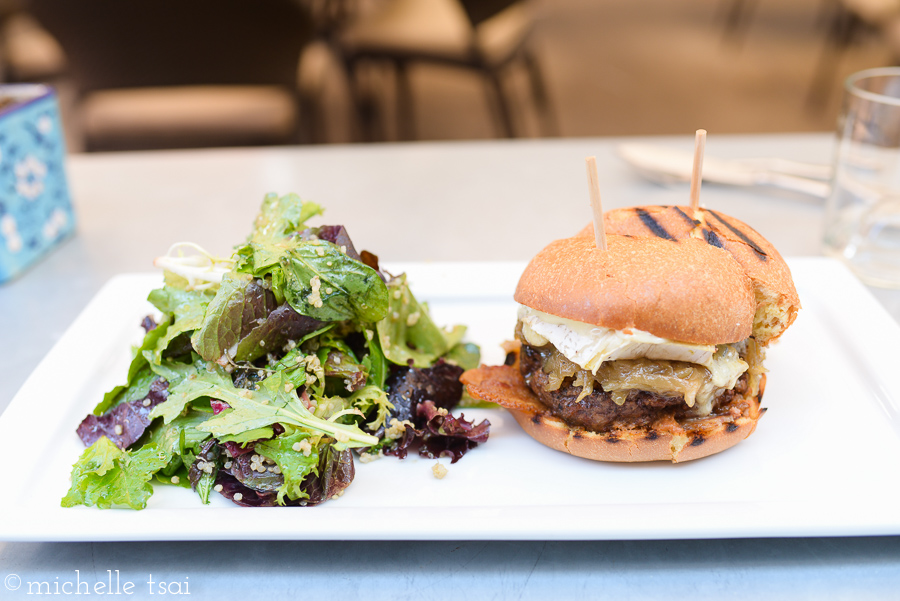 This burger made with romesco, cambozola cheese, Applewood smoked bacon, roasted garlic aioli, and caramelized onions- super rich and sooo good but made us thankful for our habit of ordering a few dishes and then sharing everything. We both agreed that eating the whole thing would have been too rich and heavy.