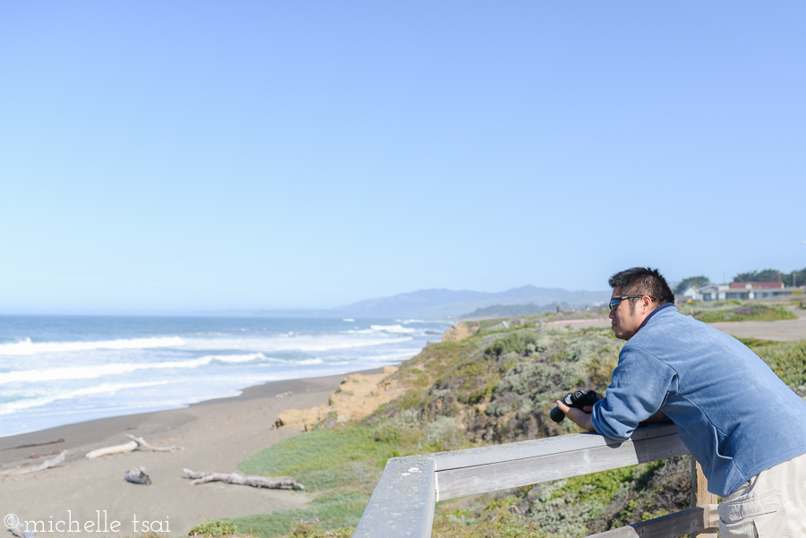 Soaking in the last few moments on Moonstone Beach.