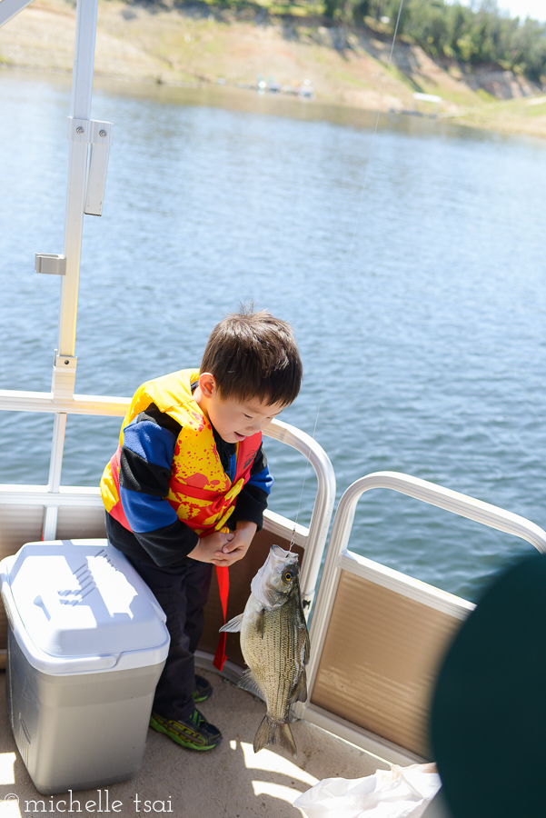 Jonah (and Grandpa) caught the first fish of the day!