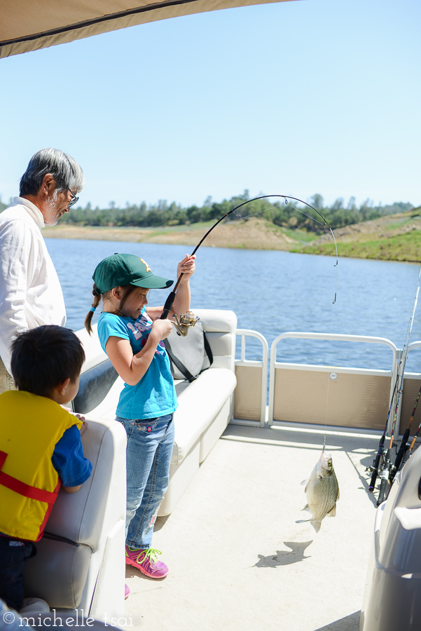 Allie brings in the second fish of the day,