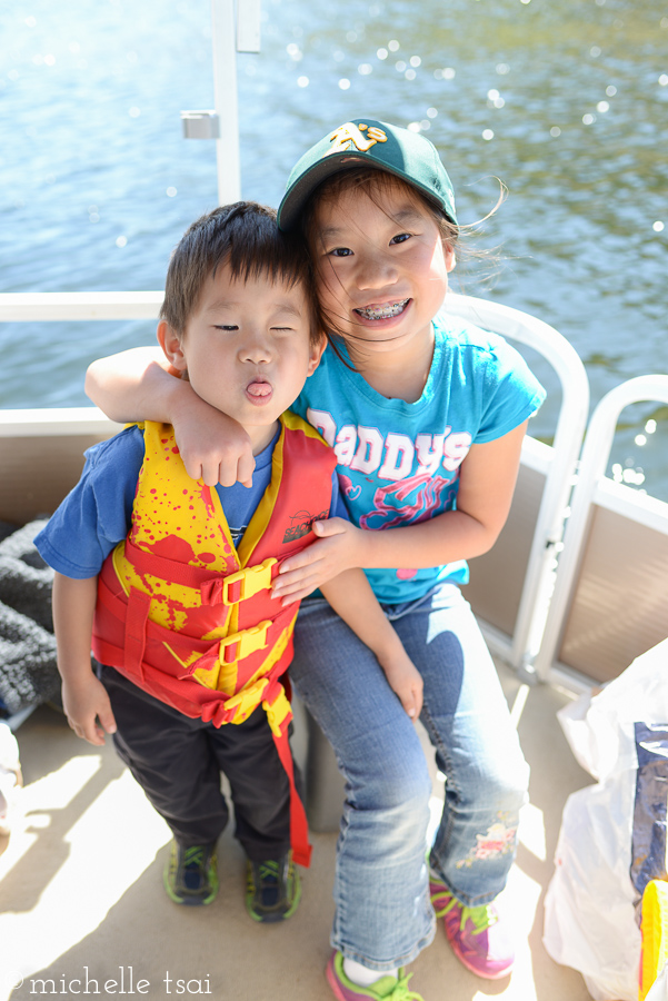 Happy fisher girl and silly fisher boy.