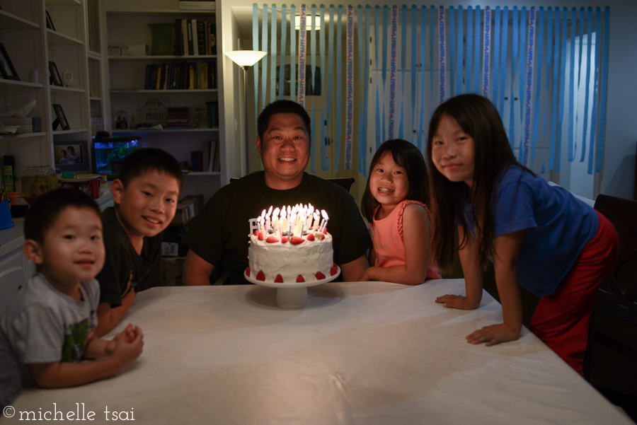 And because the kids were so impressed with that many candles lit up all at once, they wanted to do it again. So we did.