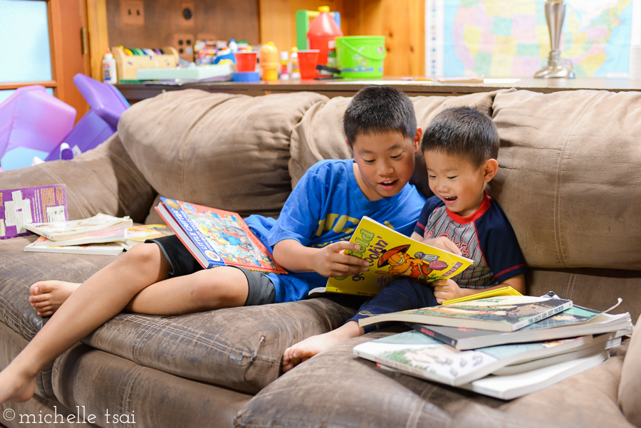 Laughing together over a book. Does it get any better?