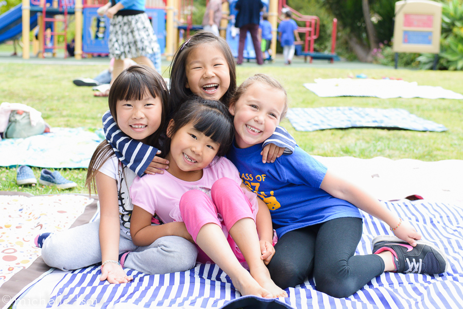 And kindergarten buddies together at their farewell picnic.