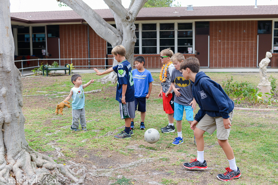 Jonah lives for opportunities to play with the big kids.