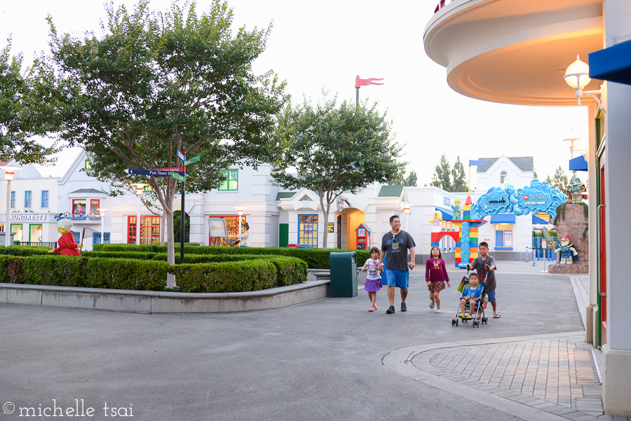 The hotel we stayed in had a private entrance at the back of Legoland (no paying for parking!) and we rather enjoyed walking through an empty park to get back to our room.