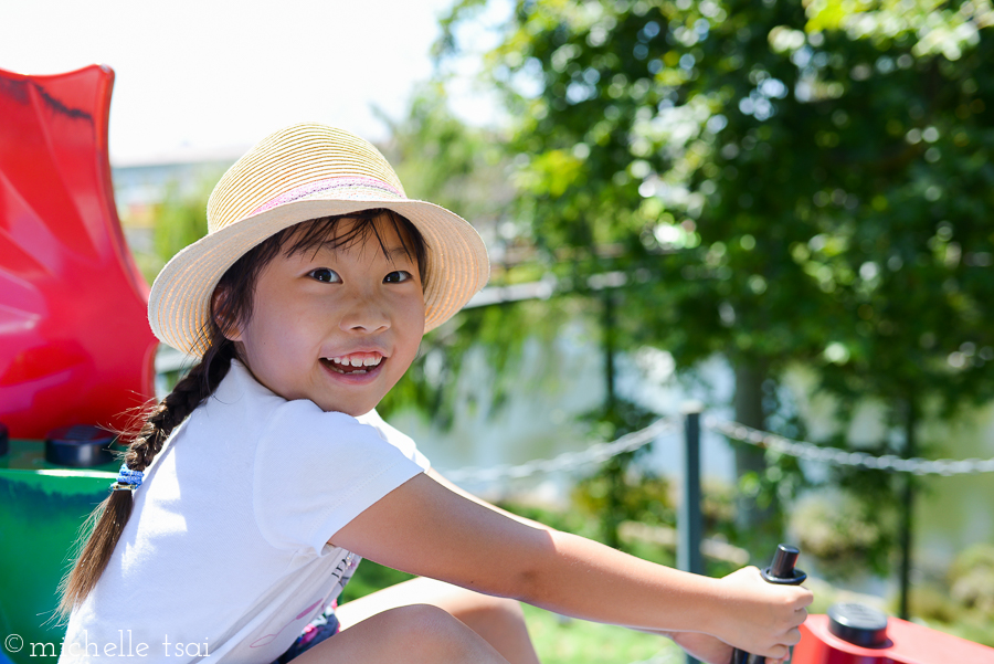 Until I told her that the car would still go by itself even if she didn't pedal at all.