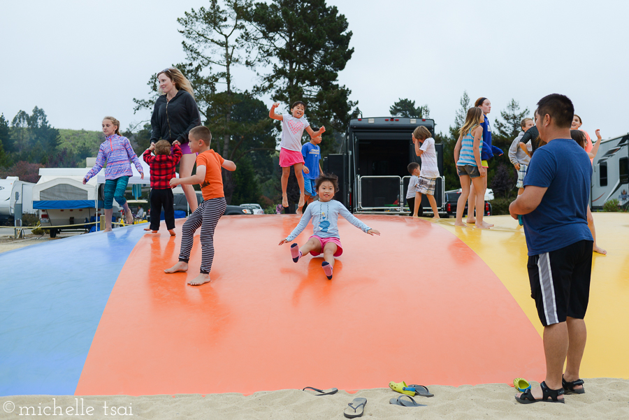 Which happened to be this giant bubble contraption at the KOA campground. (I've never heard of this but apparently it's a big thing and awesome for kids.)