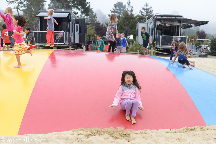 Then they moved onto the giant bouncy thing. Which looked like an enormous blister emerging out of the ground.