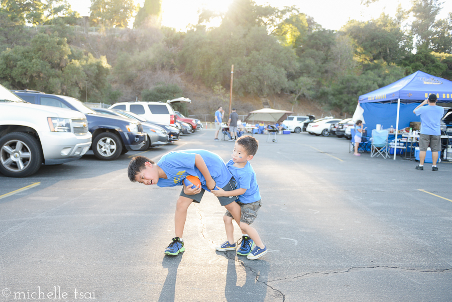 A doing what it takes to stop that runner.