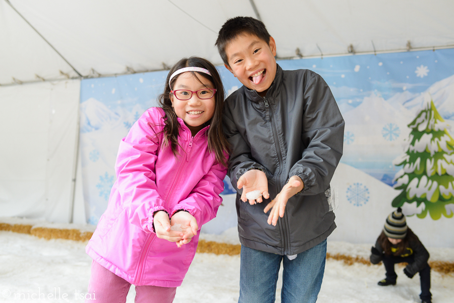 Then we made our way into the Kidspace Children's Museum where the kids were wishing they had gloves in order to play with the snow.