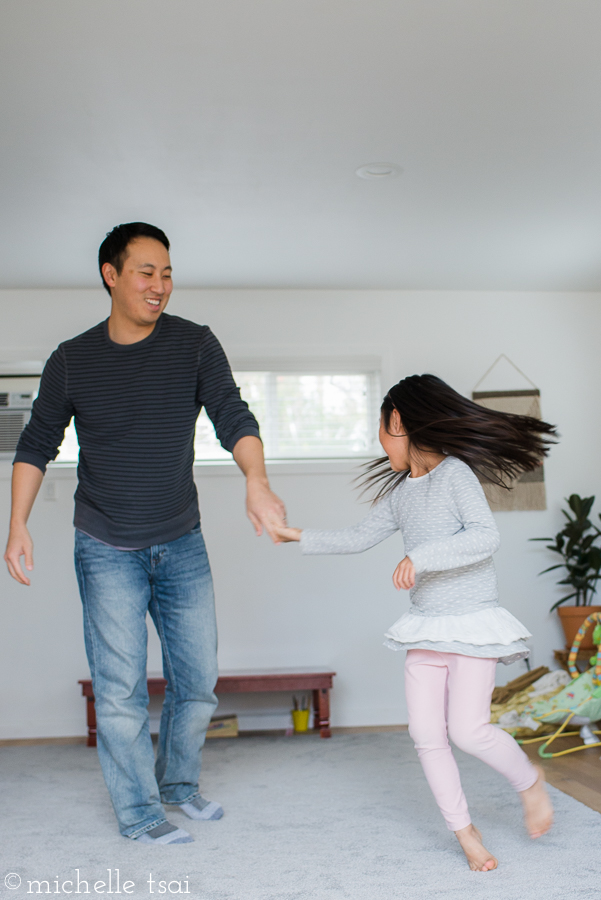 Some father-daughter dancing. 